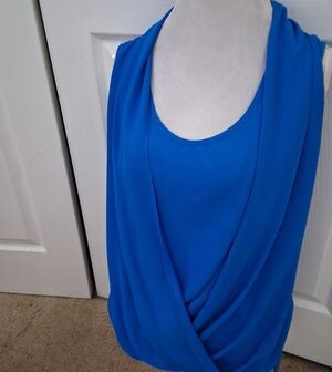 Vince Camuto Vibrant Blue Draped Blouse   Size M